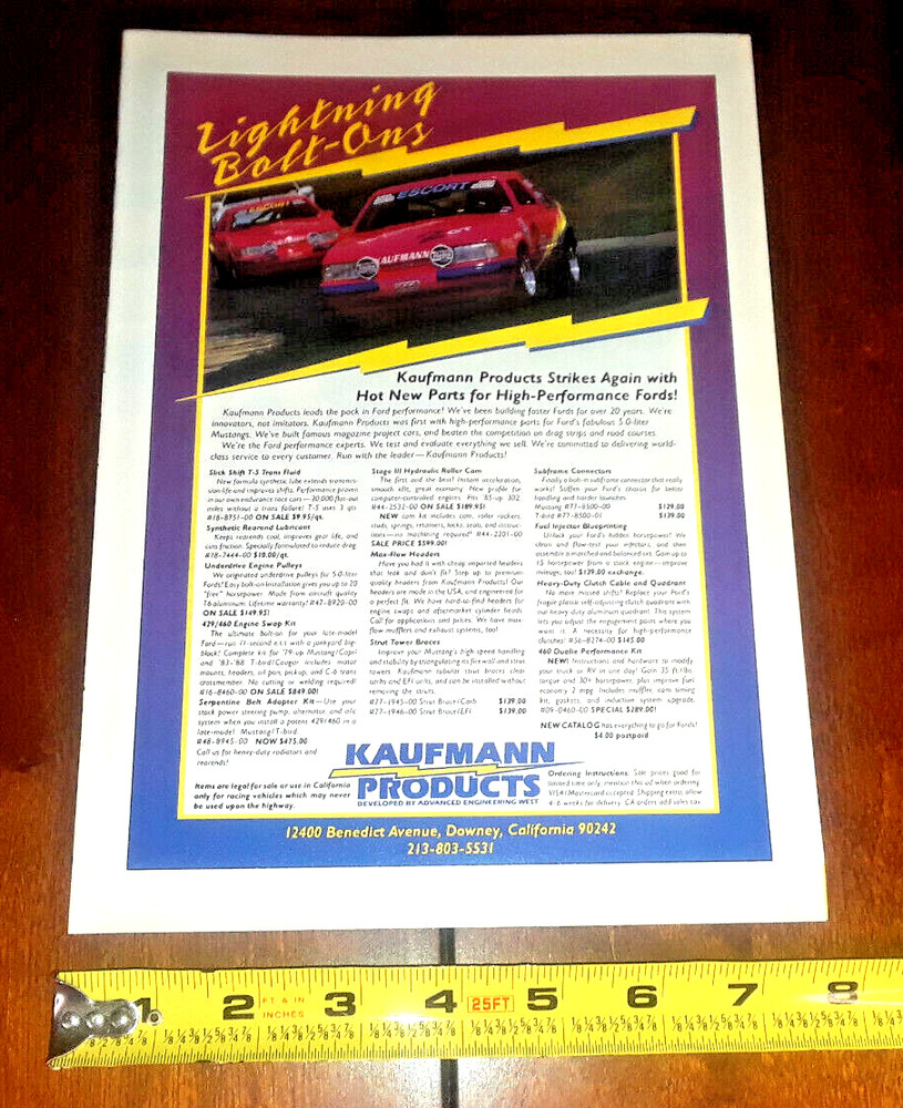 KAUFMANN MUSTANG ORIGINAL 1991 AD