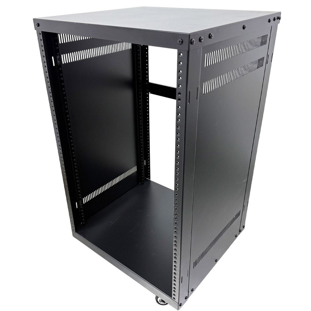 12U Open Frame Server Rack with 4 Casters Mobile Under-Desk Server Stand