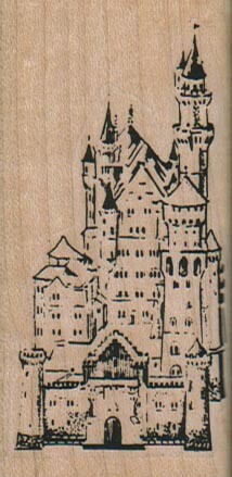 Castle 1 1/2 x 3" Rubber Stamp,  Structures Stamp, Places Stamp
