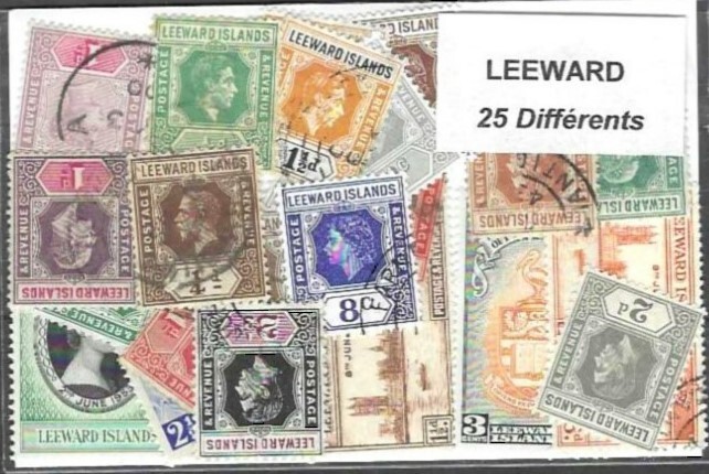 Leeward Islands 10 Different New And Canceled Stamps