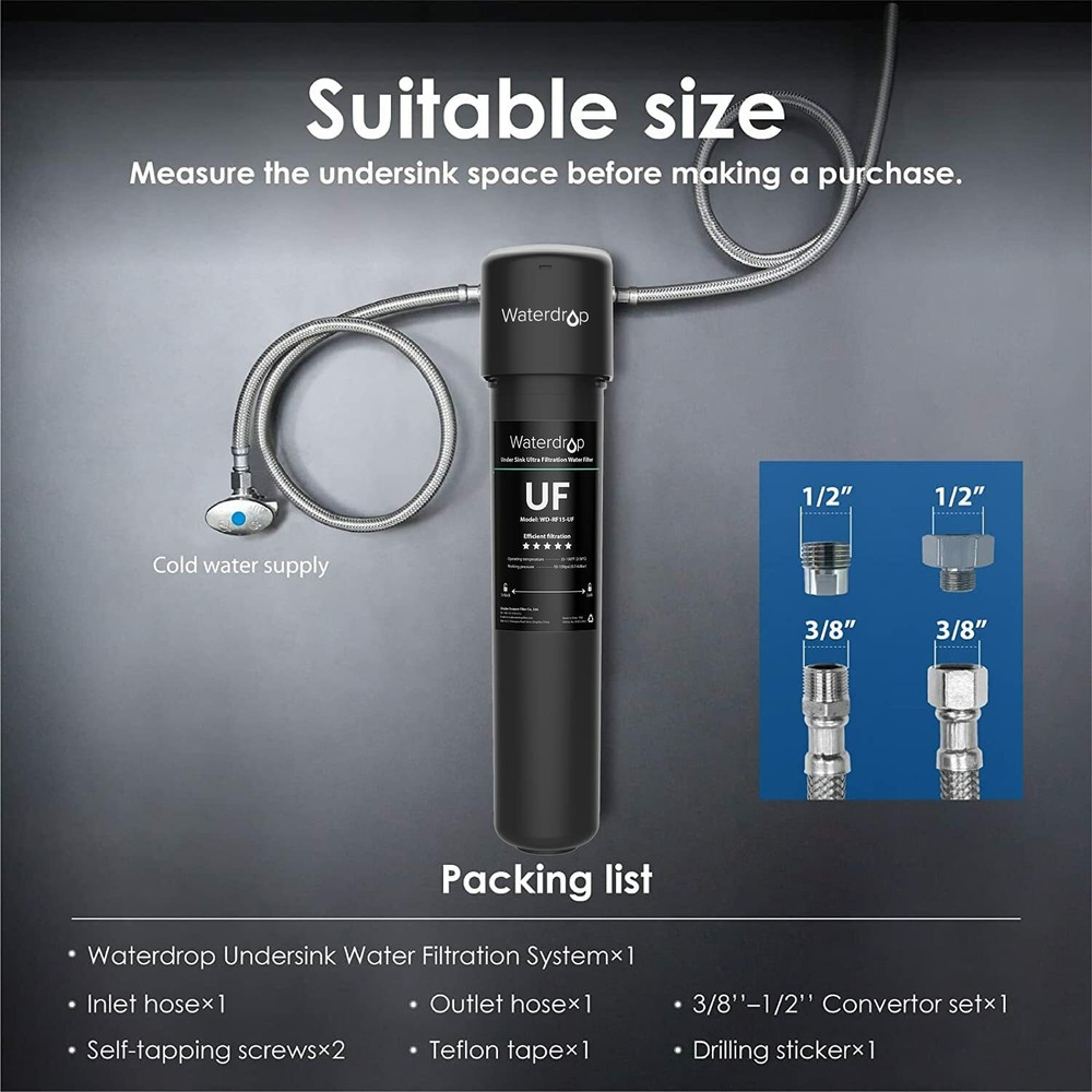 Waterdrop 15UA-UF Filtration Under Sink Water Filter System