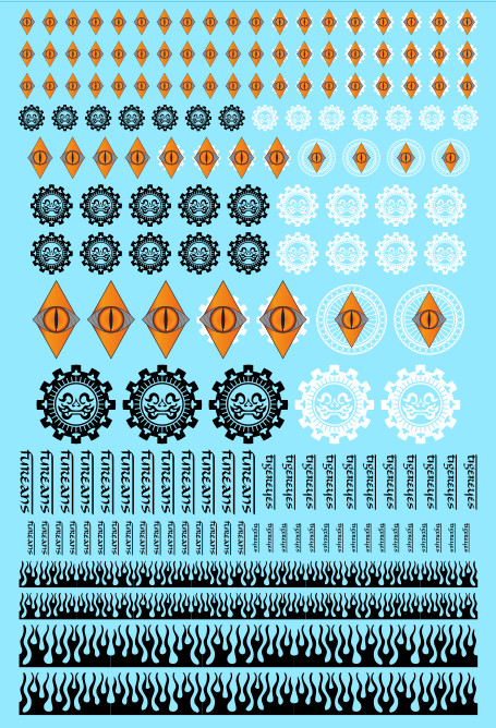 A6 - Burning Eyes Tiny Titans Transfer Sheet