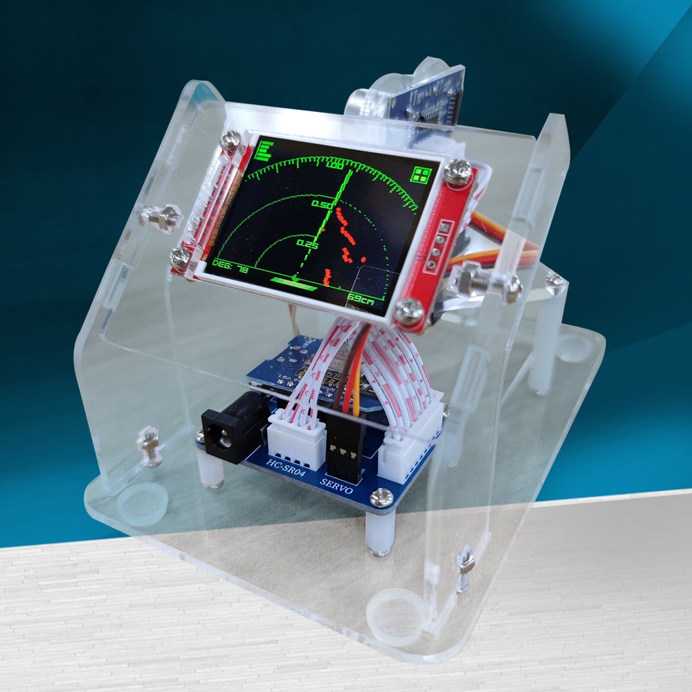 Mini Ultrasonic Radar & 1M Motor Range for Arduino Starter Kit Program Education
