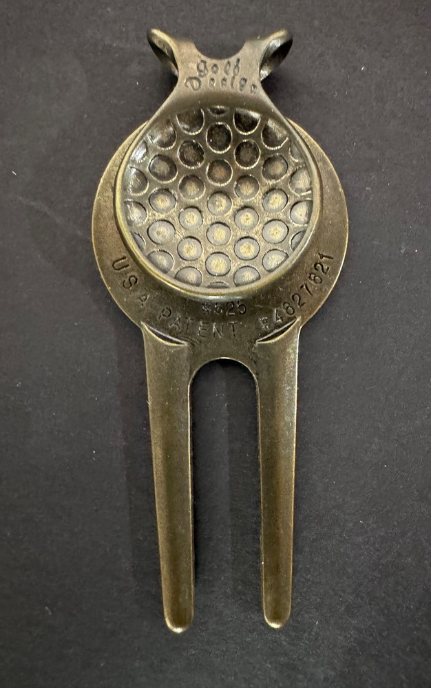 Vintage Golf Design Brass Divot Repair Tool