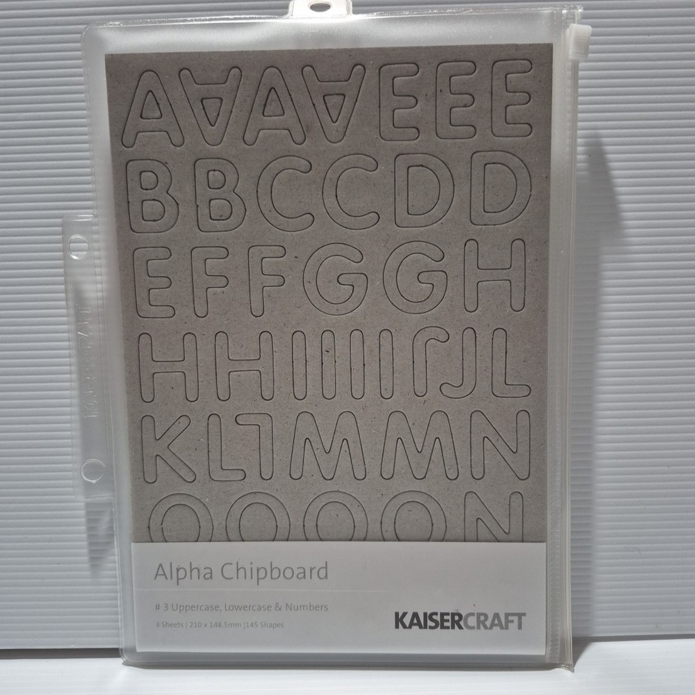 Kaisercraft "Alpha #3 " Alpha Chipboard 3 Sheets - Cards Scrapbook