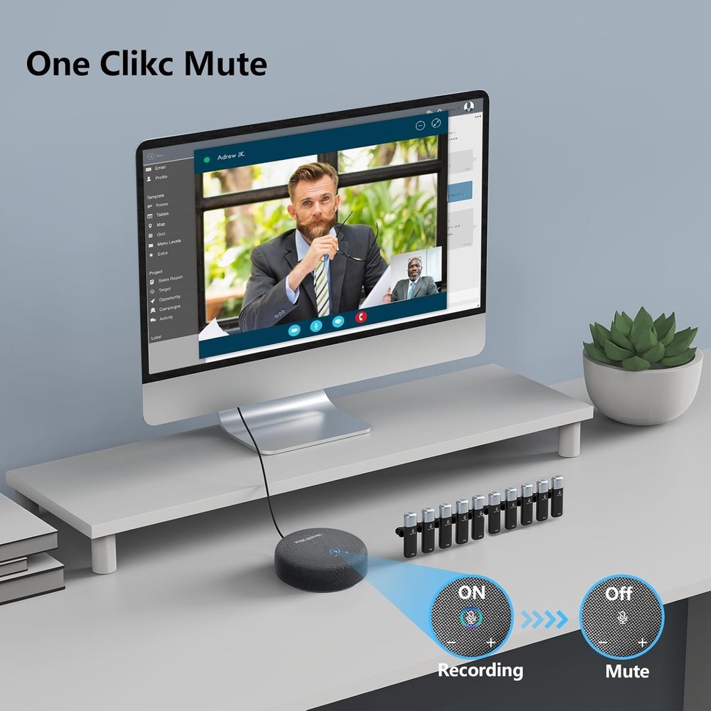 Conference Speakerphone 10 AI Mics 360