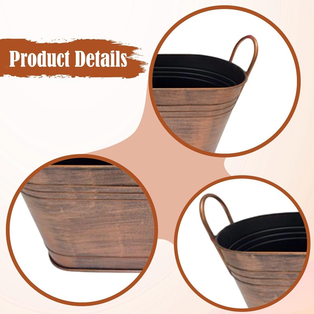 Firewood Bucket with Handle Storage Tub Fireplace Tools Organizer Container Easy