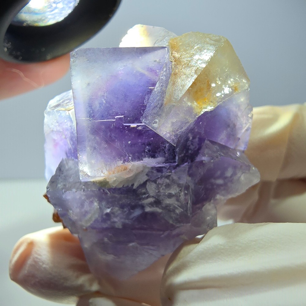 Phantom Fluorite Cube Specimen, purple white Okorusu, Namibia 45*37*26mm