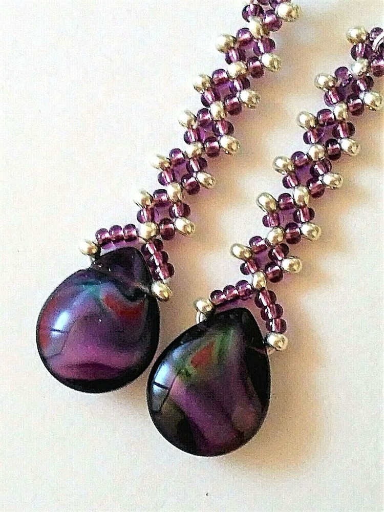 Handmade Long Pear Shaped Drop Earrings (3 Pairs)