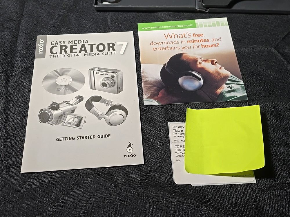 Roxio Easy Media Creator 7 The Digital Media Suite Content & Program CDs W/ Key