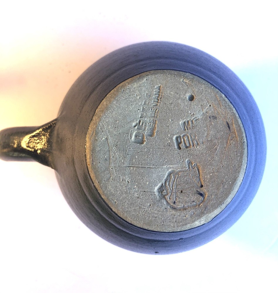 Devica Gres de Viana Portugal Handmade Blue Stoneware Pitcher 18oz