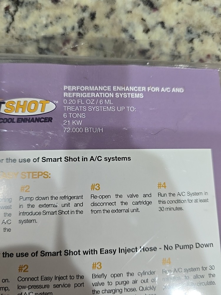 AC SmartShot Performance Enhancer For AC & Refrigeration Systems Cool Enhancer