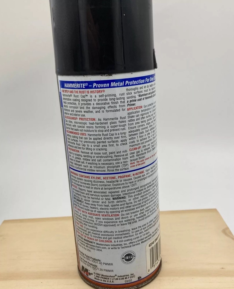 Hammerite Rust Cap Spray Paint Smooth Gloss Black 42240 Extremely Rare!