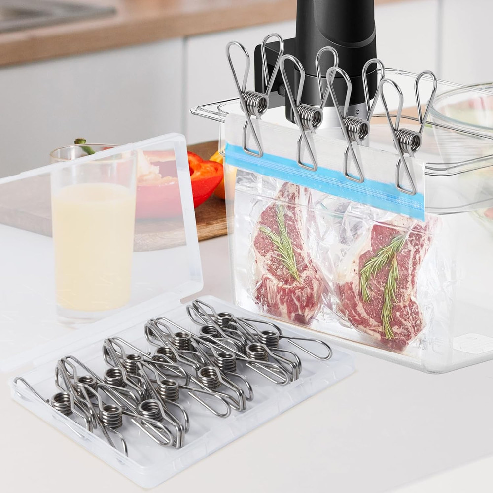 15 Pack Sous Vide Cooking Clips for Immersion Circulator, Sous Vide Weights Clam