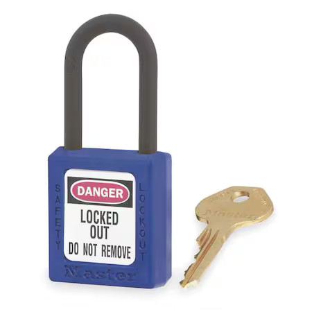 Master Lock 406Blu Lockout Padlock,Kd,Blue,1-3/4"H