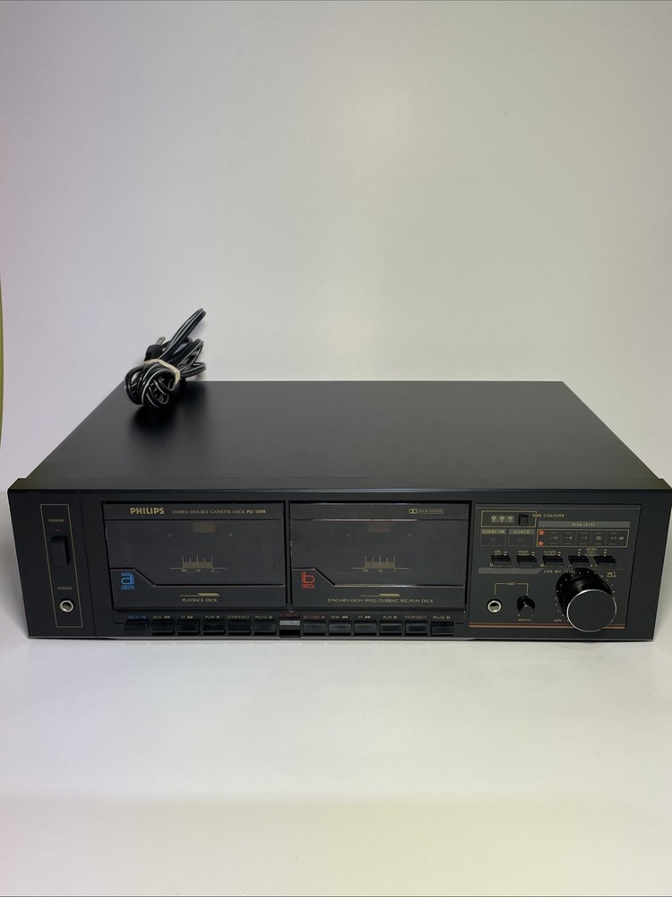 Philips PD 500B Double Cassette Deck Tested And Working Read