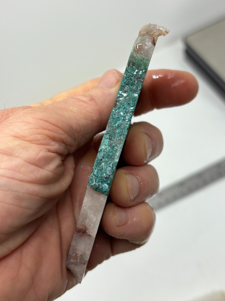 Spiderweb Chrysocolla in Quartz Slab Cabbing Lapidary Combo Ship Avail