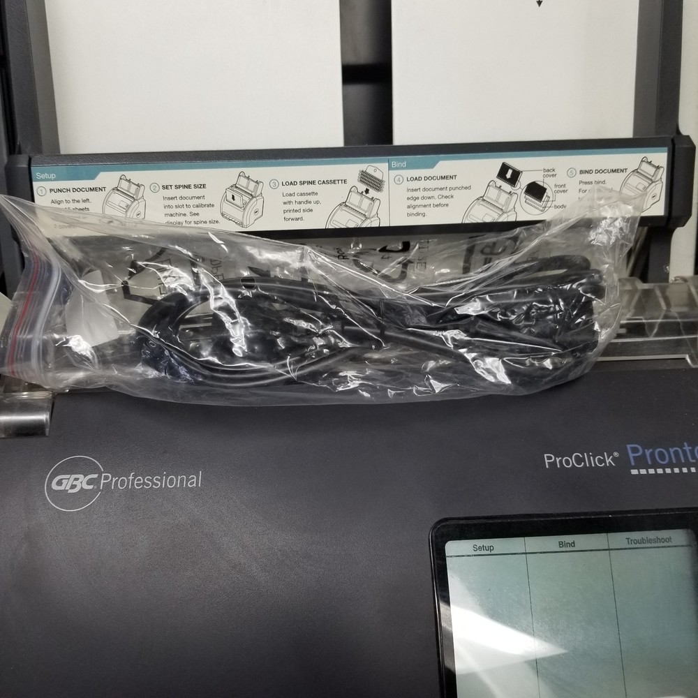 GBC ProClick Pronto P3000 Gray LCD Display Automatic Binding & Punch Machine