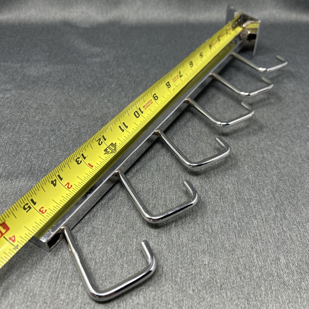 6 Hook Chrome Waterfall Square Tube Retail Gridwall Panel Vendor Display