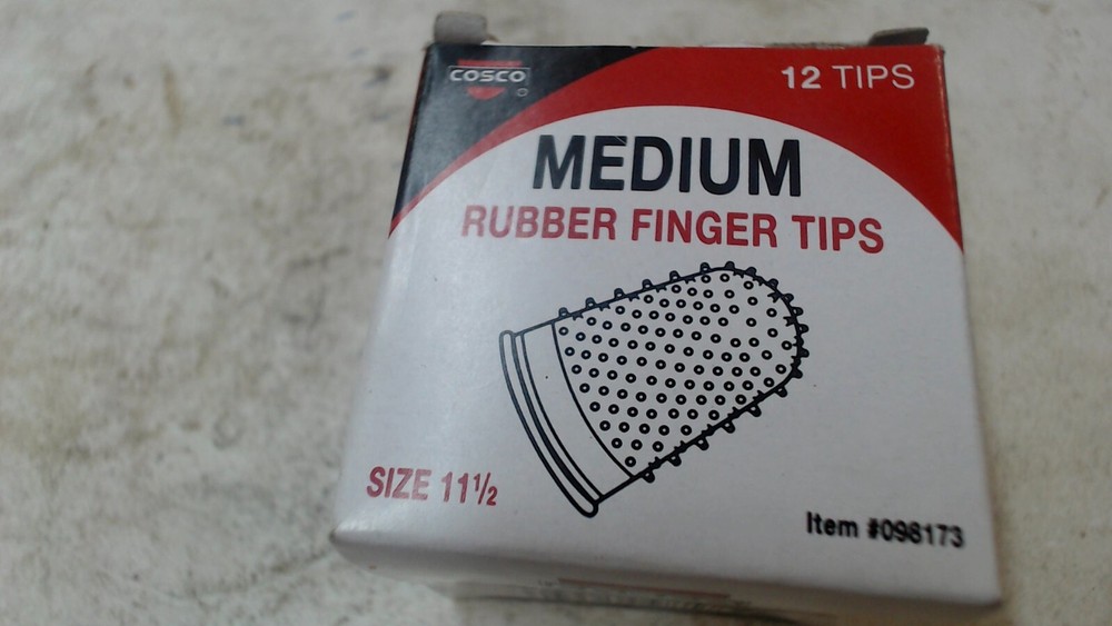 Cosco Medium Rubber Finger tips, Size 11 1/2, box of 6