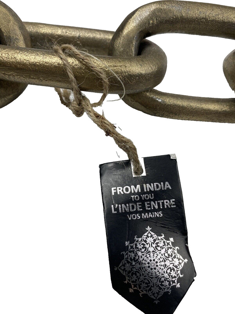 Gold Metal Chain Link Table Decor Modern Design New