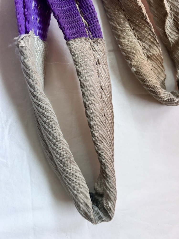 6-1/2 FT 2000 LBS CAPACITY SLING WEB PULL ROPE DOUBLE FLAT LOOP ENDS - Used