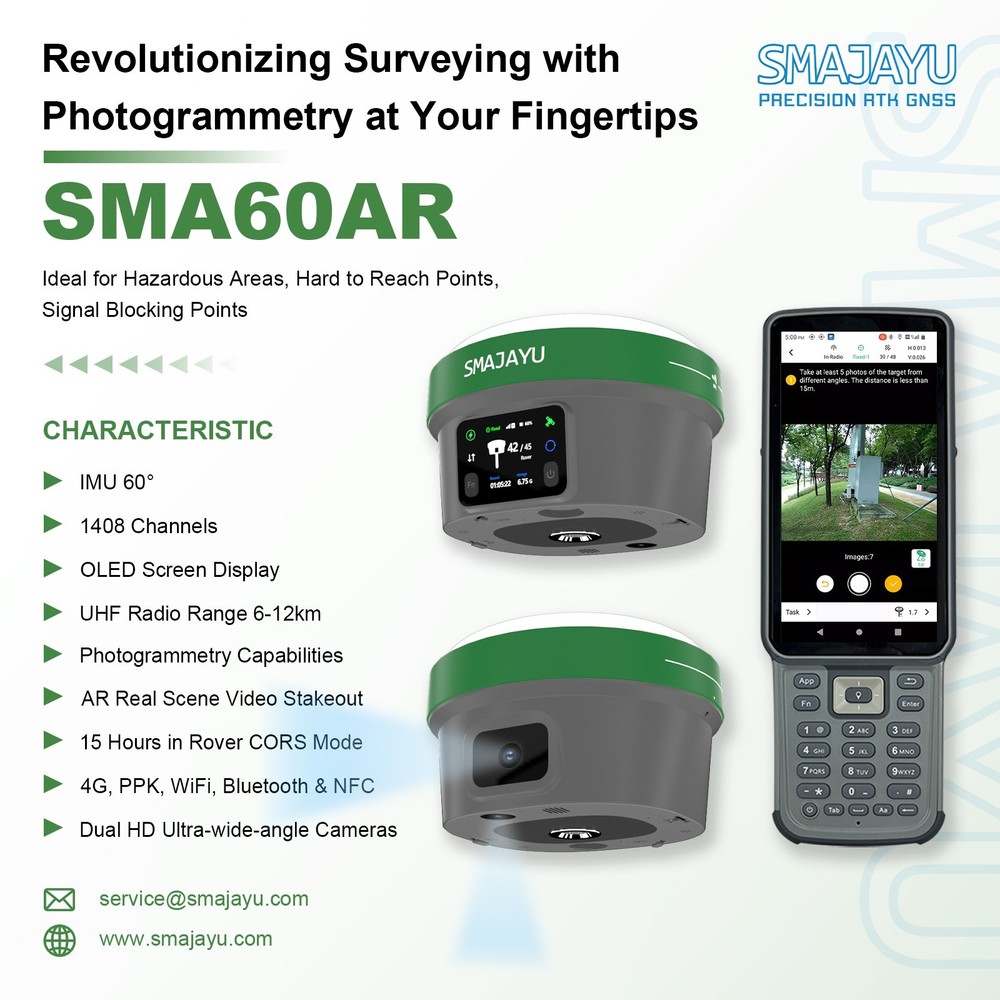 SMA60AR & SMA20Pro Base RTKGNSS OLEDScreen Display Photogrammetry VisualStakeout