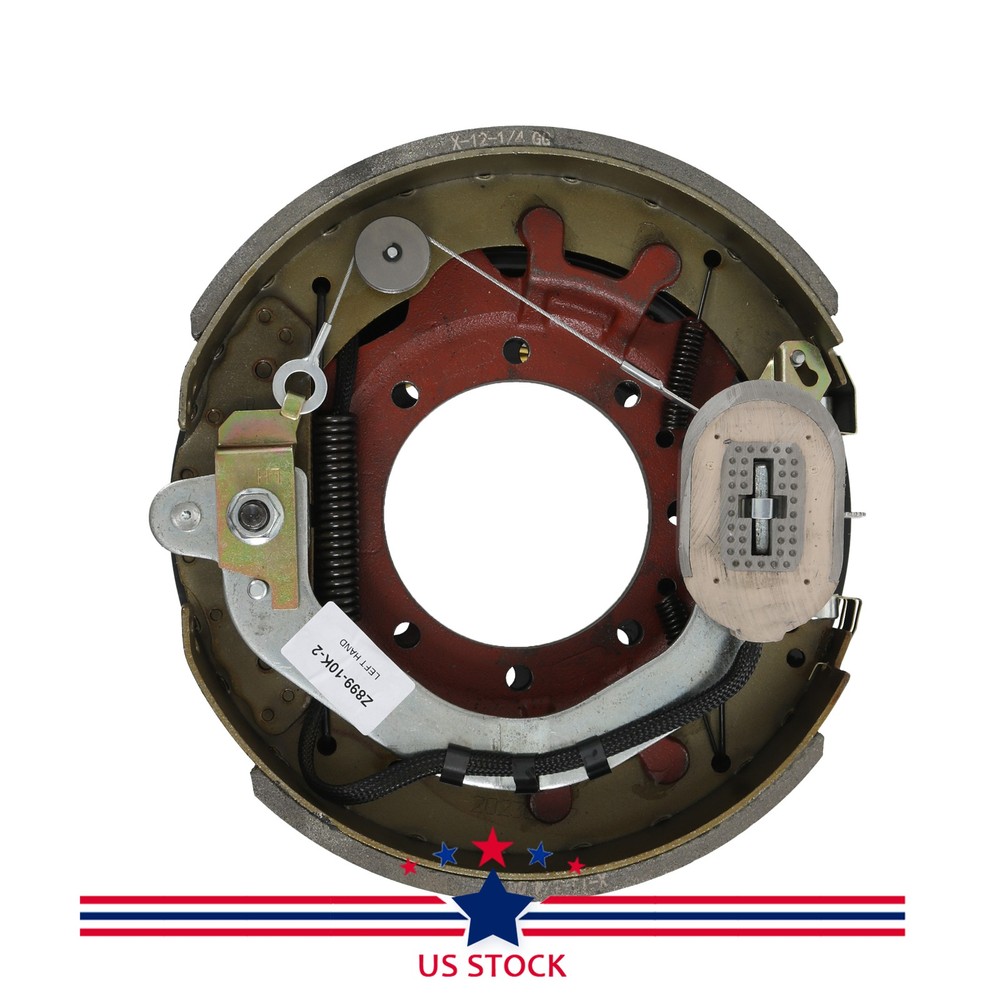 Pair Electric Trailer Brake Assembly For 10K lbs Axle w/Shields 12-1/4"x3-3/8"