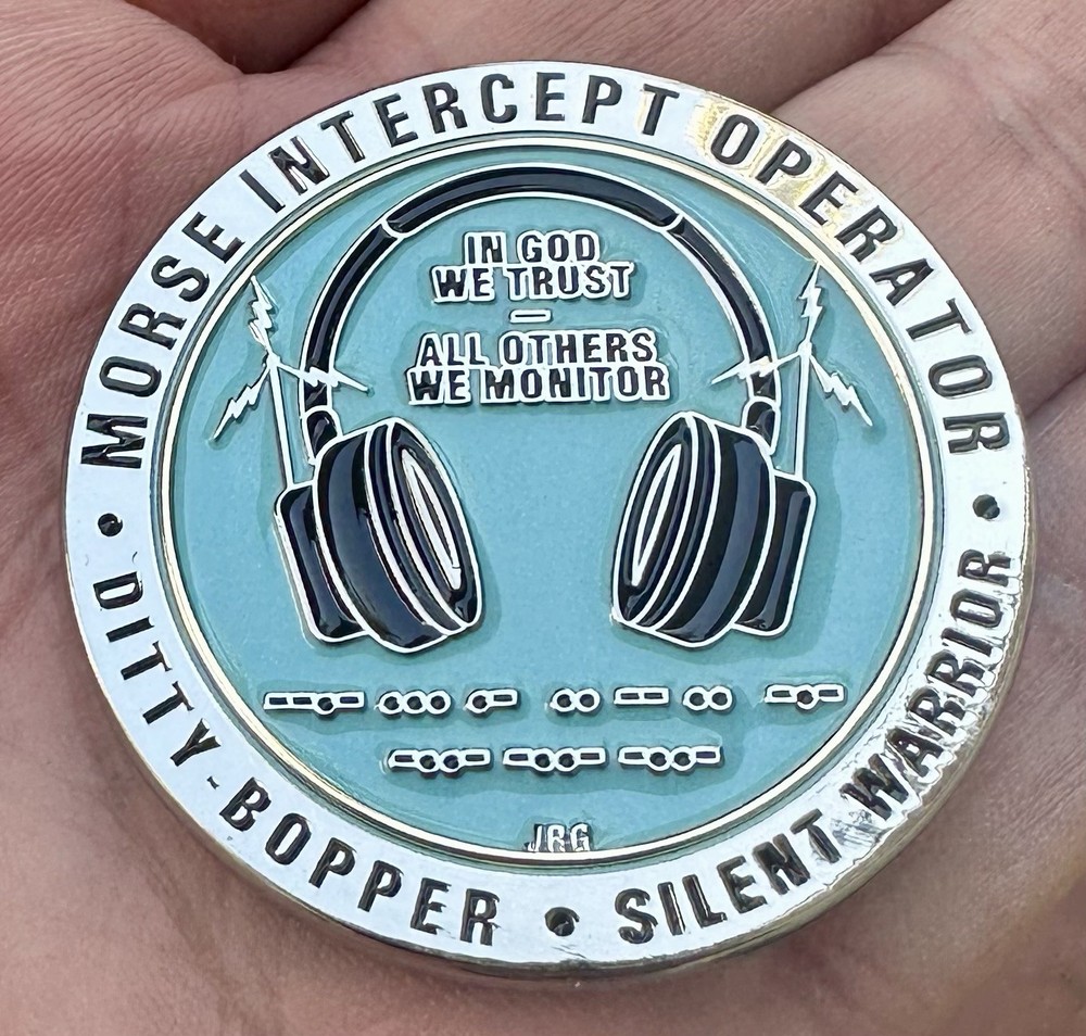 Morse Code Operator military Challenge Coin