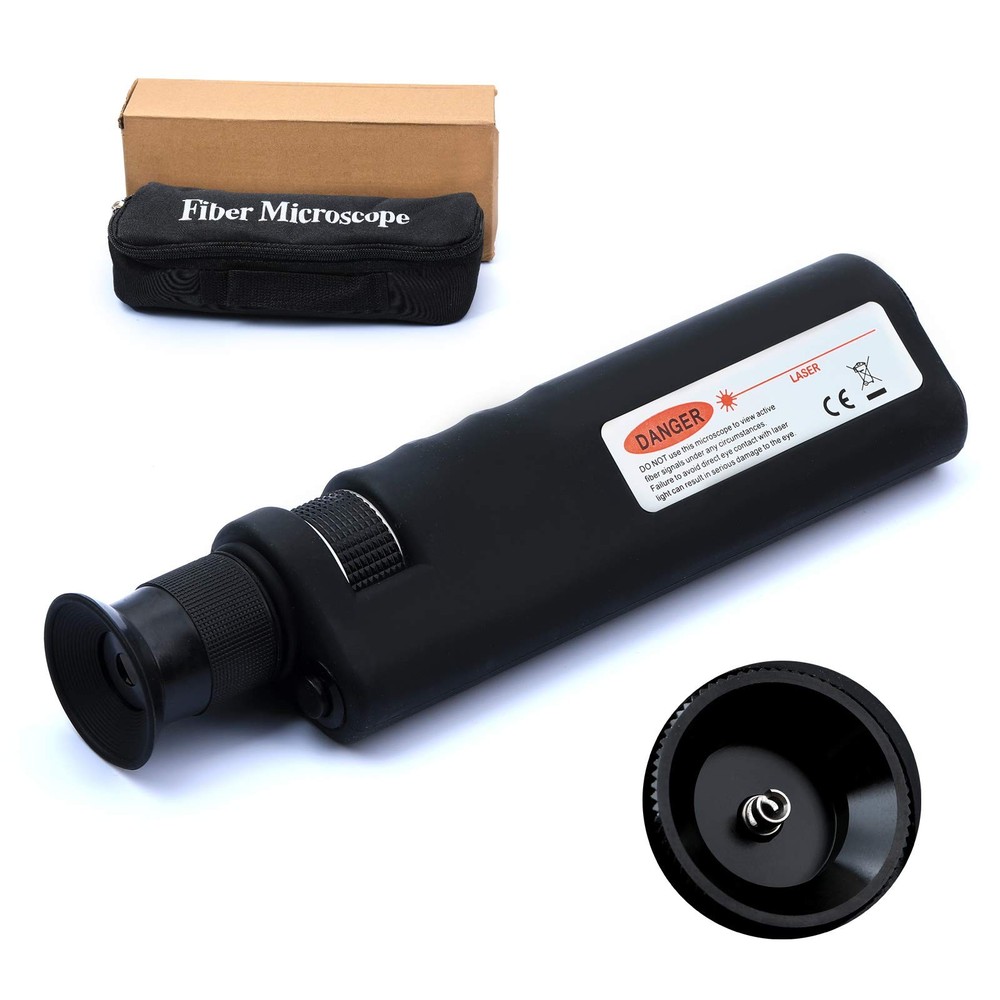 Fiber Optic Inspection Microscope 400x LED Illumination Handheld Anti Black