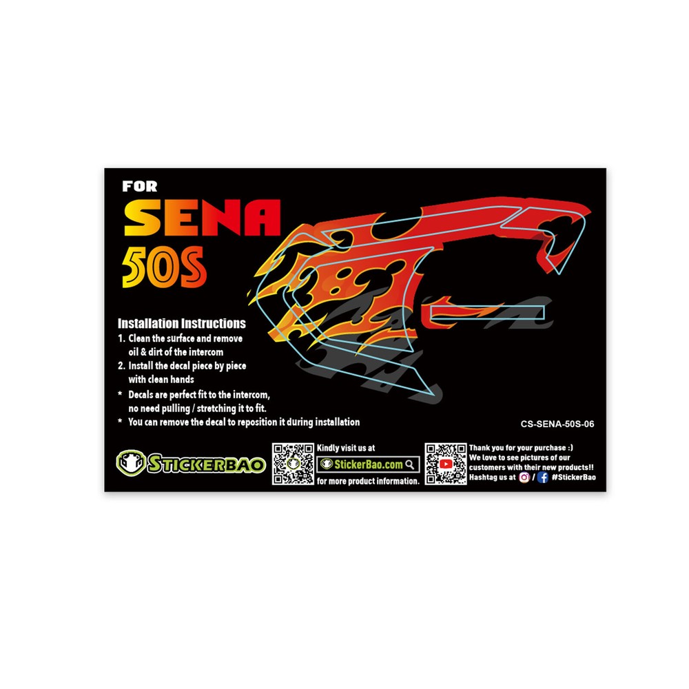Flame Device Surface Sticker For SENA 50S Intercom x1