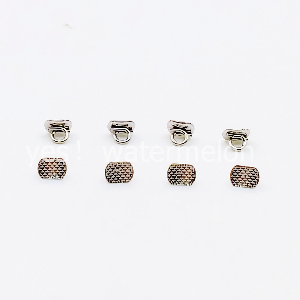 100 Pcs Dental Orthodontic Direct Bond Eyelet Rectangular Base Lingual Button