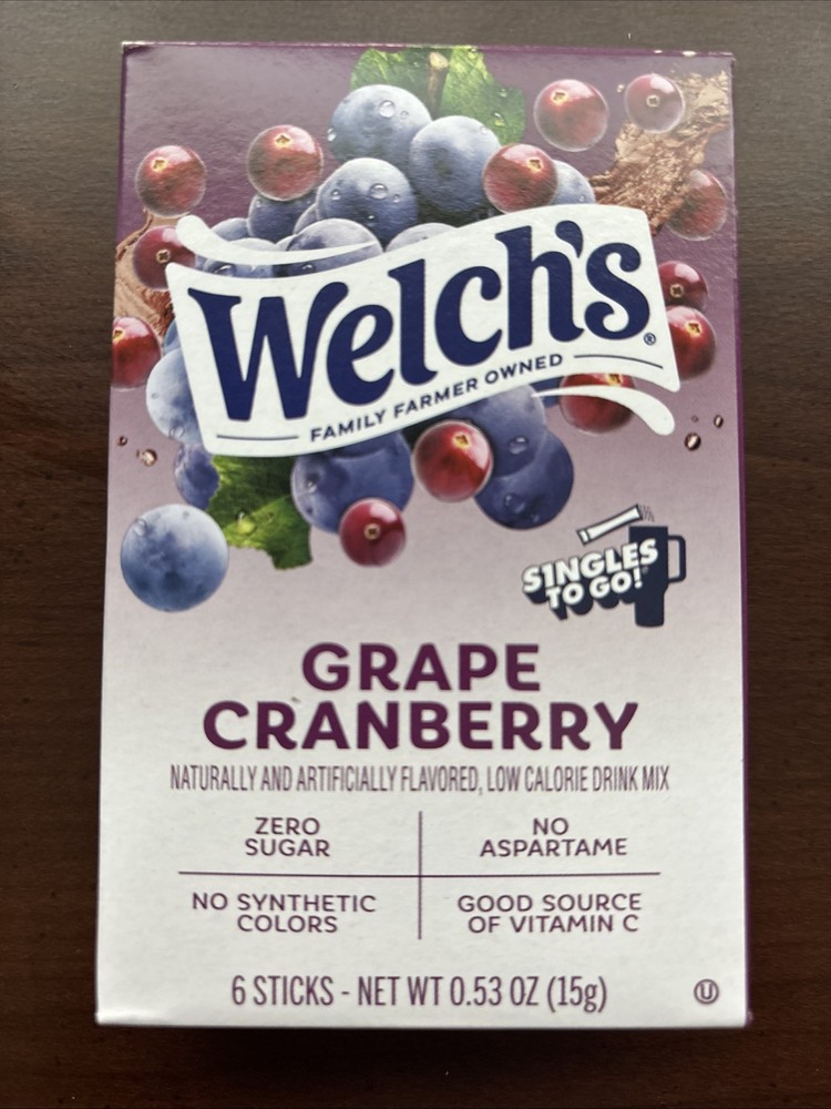 2 Grape Cranberry Drink Mix Zero Sugar Singles Go Welch's