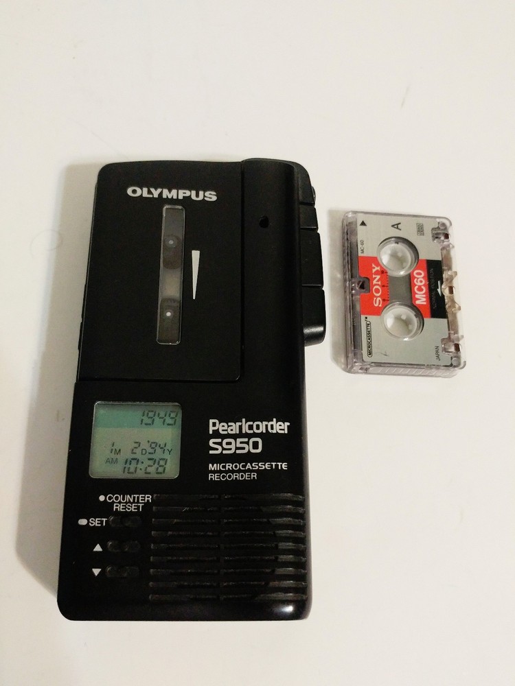 Olympus Pearlcorder S950 Handheld Microcassette Voice Audio Recorder Working