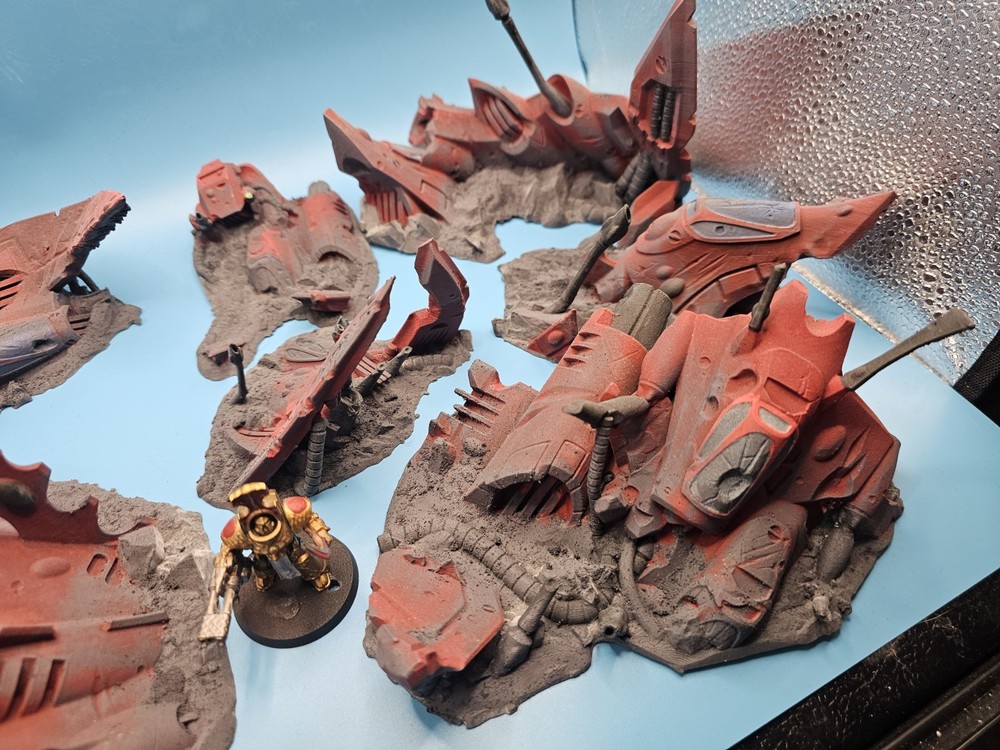 40K Eldar Aeldari Crashed Vehicle Terrain Set (UNPAINTED) Read Description