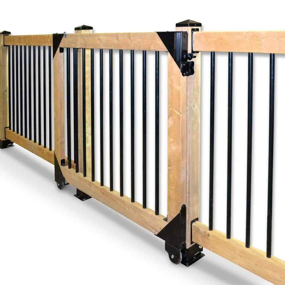 Pylex Deck Hardware Kit Sliding Gate Rust Resistant Powder Coated Steel Black