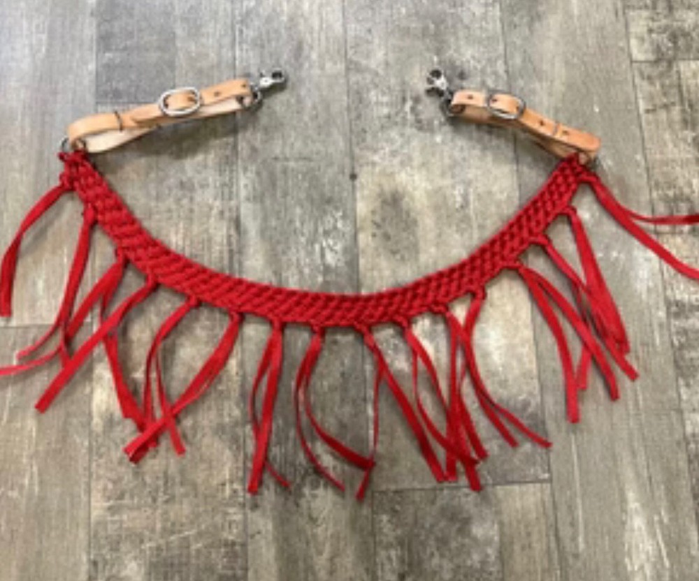 Mule Tape Tripping Collar Red with leather tugs