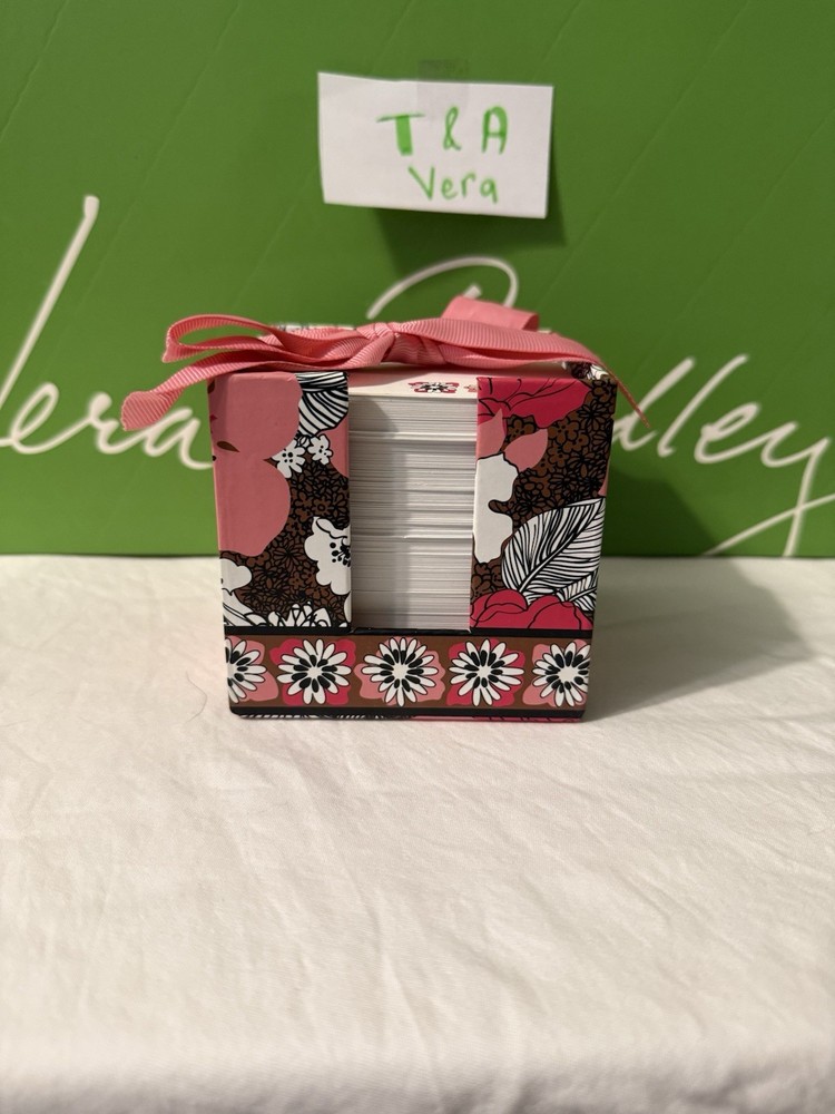 Vera Bradley Mocha Rouge Take Note Cube NWT Retired Pattern