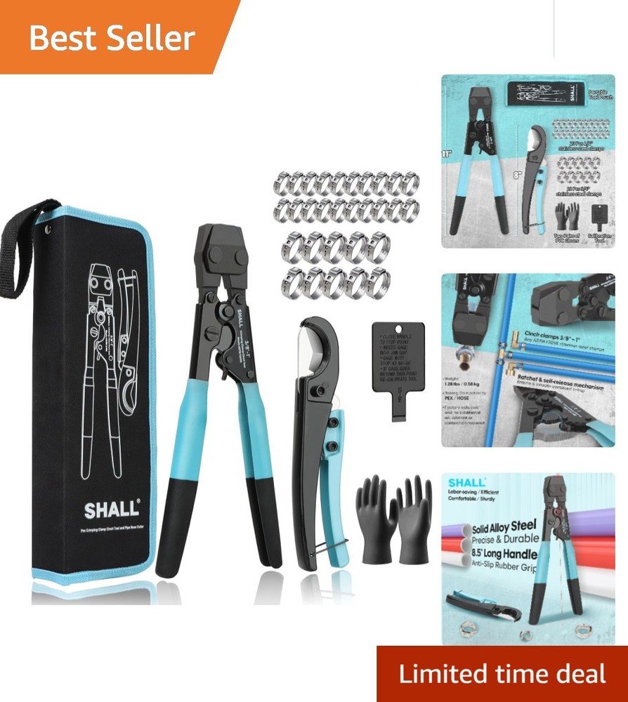 Professional Garde Pex Crimping Tool Kit with Clamp Organizer & Calibration Tool