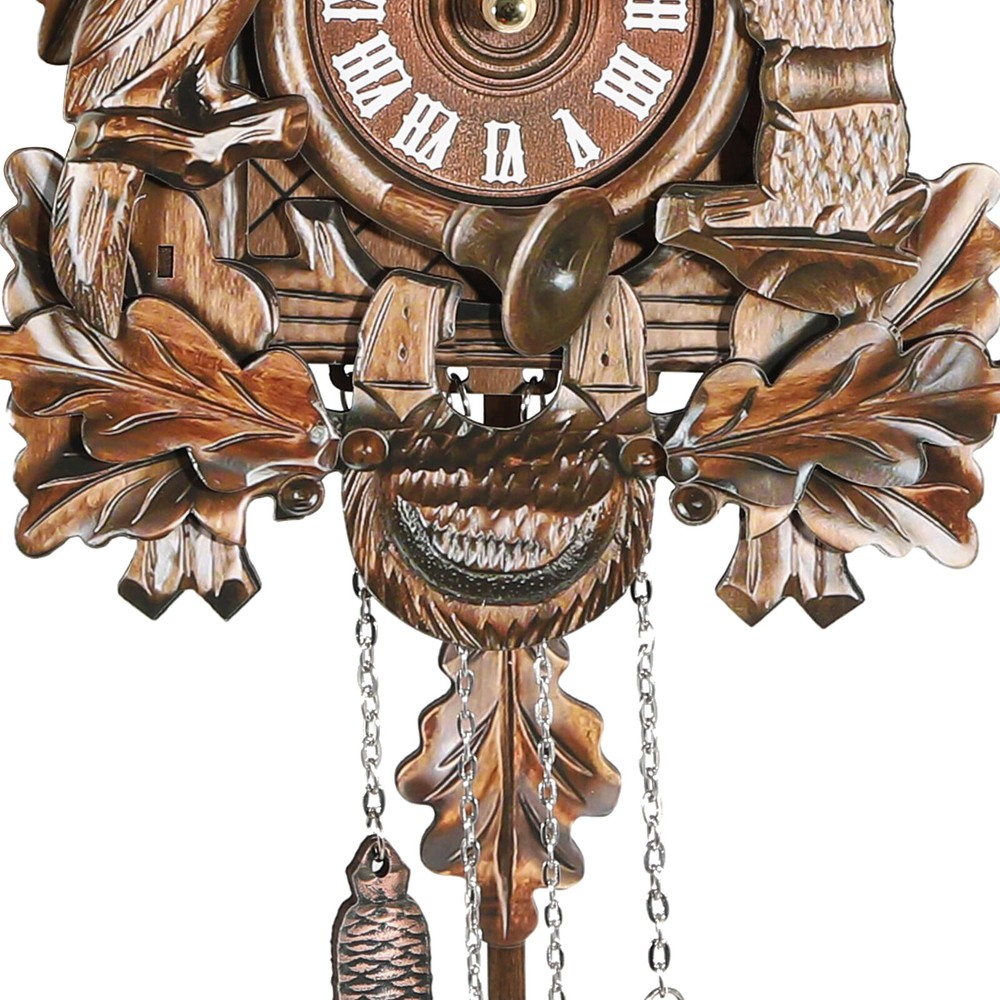 Vintage Clock German Black Forest Wooden Hunter Clock