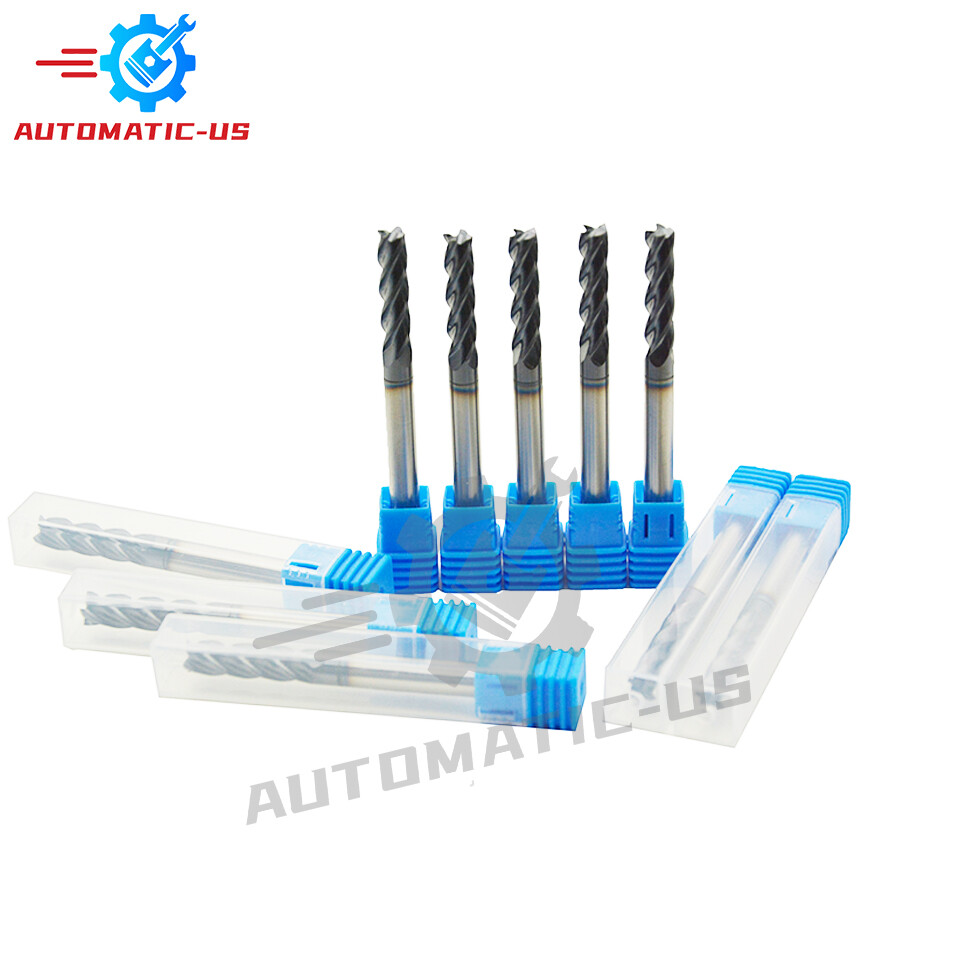 10Pcs 4 Flute Variable Helix Solid Carbide 1/4" x 1" x 3" End Mill -AlTiN Coated
