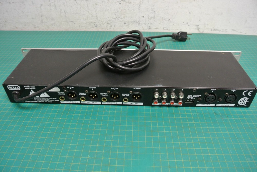 Rolls RM64 Rack Mount 4 Zone Line Mixer (MISSING KNOBS)