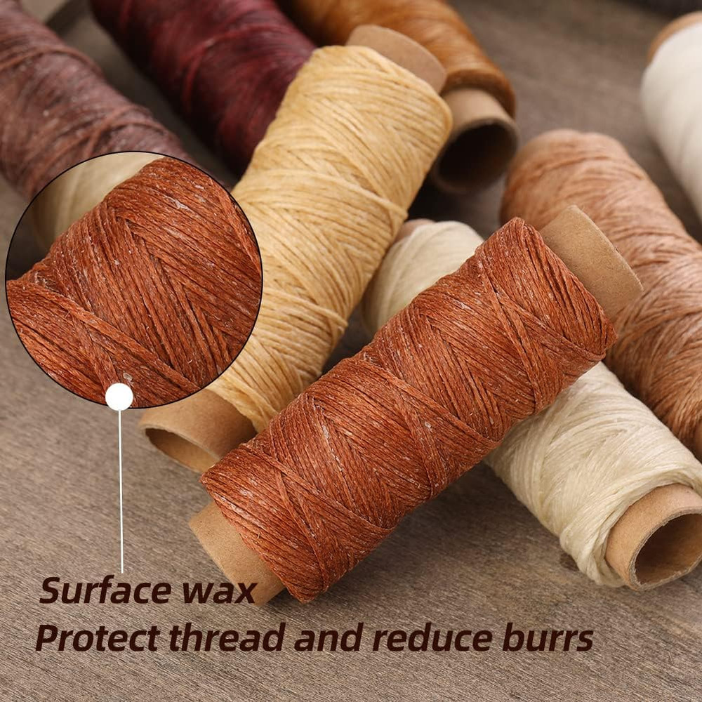 660 Yards Leather Sewing Waxed Thread - 150D 55 Yards per Spool Stitching Thread