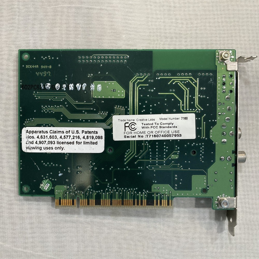 Creative Labs CT7160 PC-DVD Mpeg2 DVD Decoder PCI Sound Card - Untested