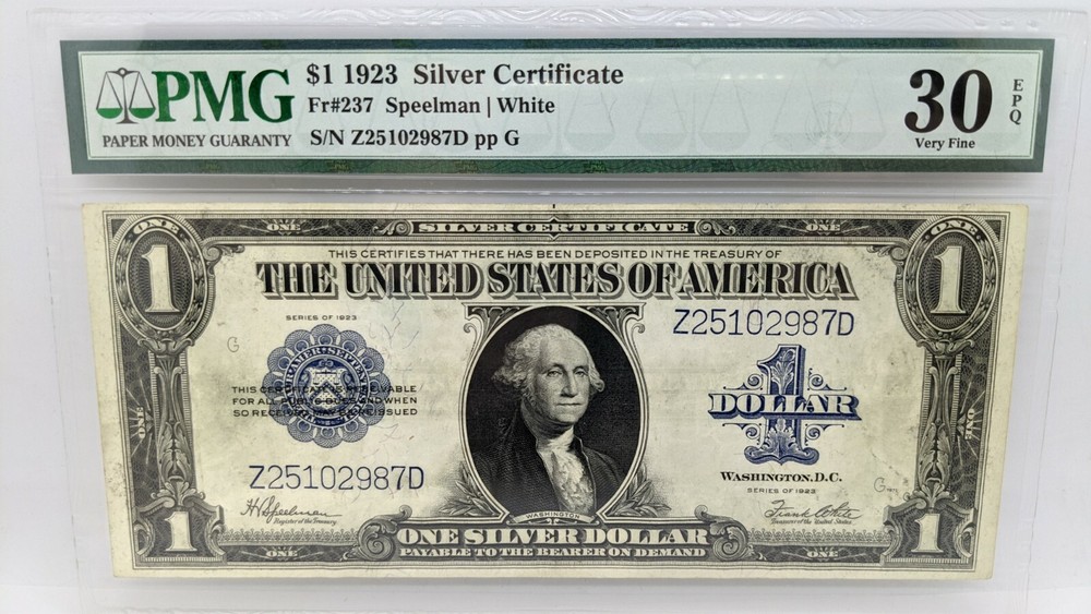 1923 $1 Silver Certificate - PMG 30 EPQ - Fr#237 - Large Size Note
