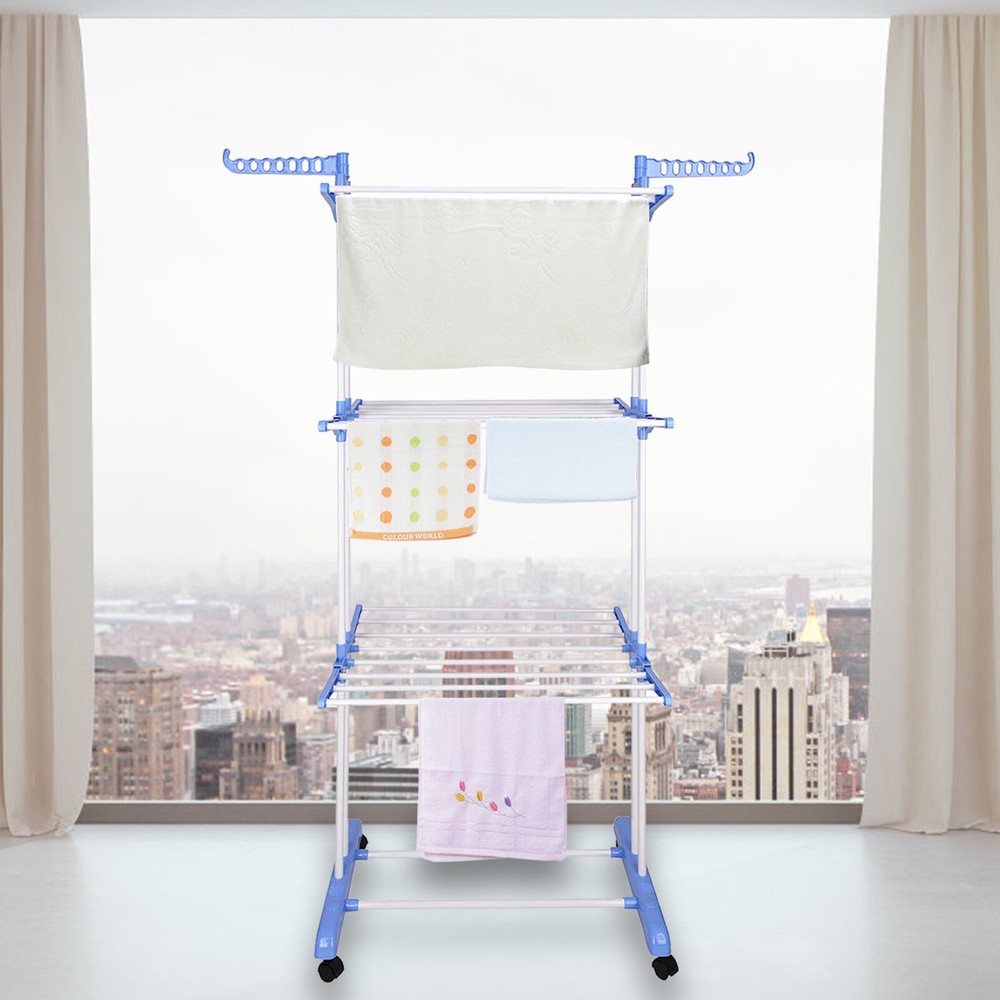 4 Tier 67'' Clothes Drying Rack Rotation Folding Laundry Hanger Organizer Stand
