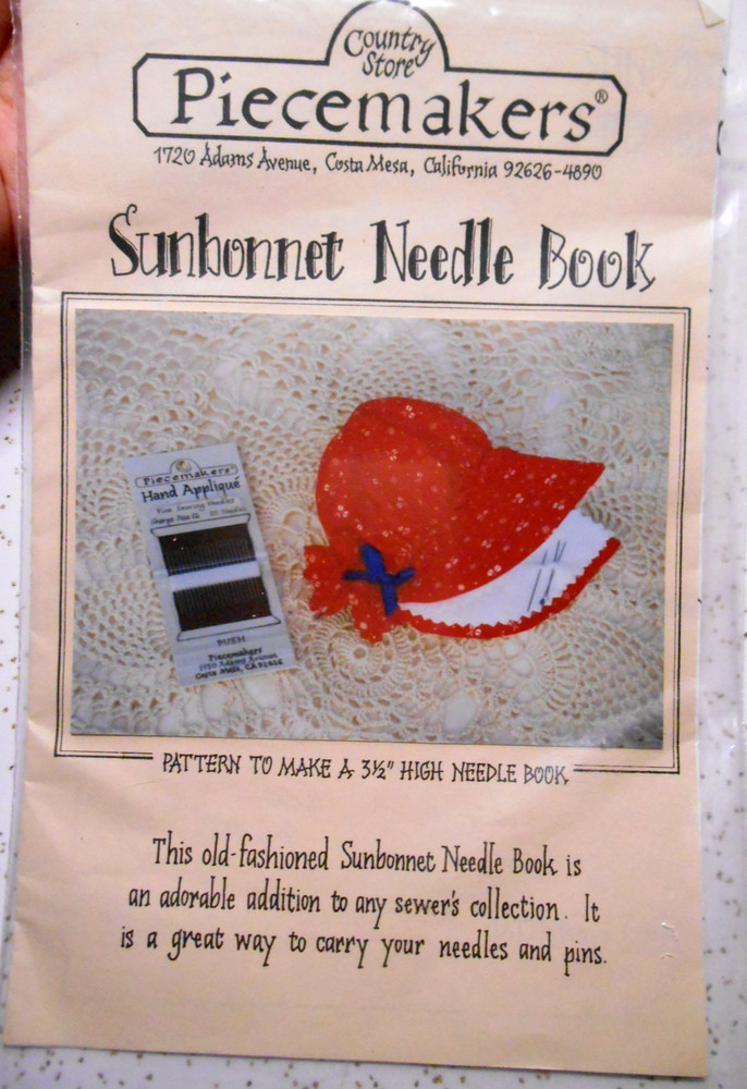 Vintage Piecemakers 1989 SUNBONNET Needle Book Keeper Safe Pattern