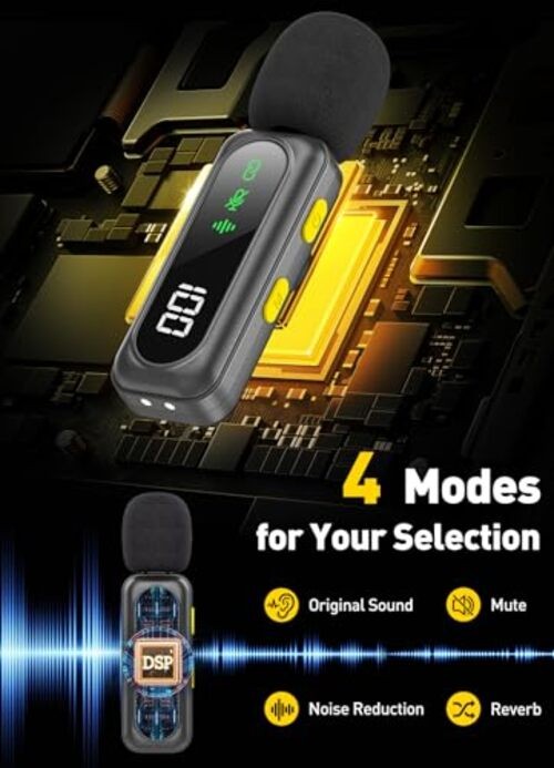 Wireless Microphone for iPhone, All iPhones & Androids (USB-C + Lightning)