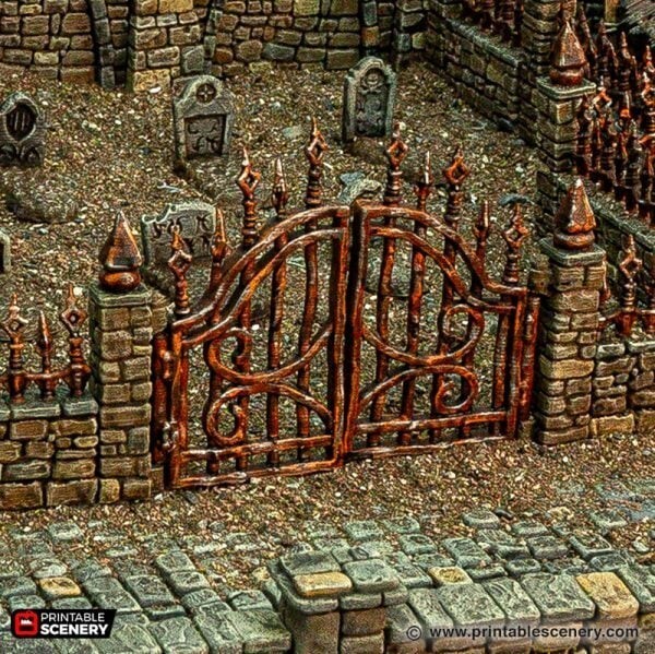OpenLock Graveyard Corpses, Crypts 3D Printed Tabletop Terrain DND (32mm)
