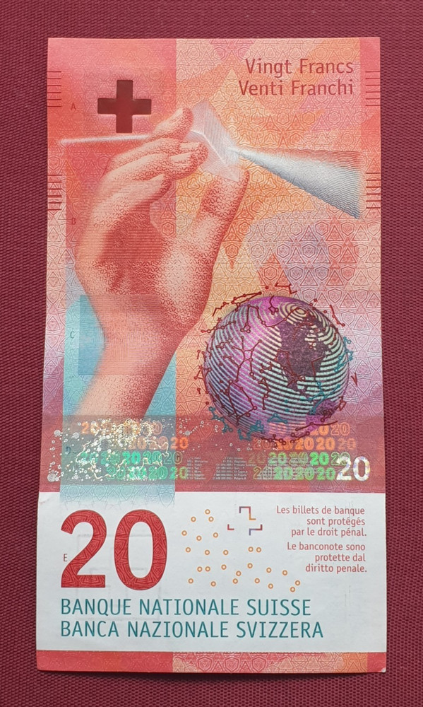 SWITZERLAND 20 FRANCS NOTE 2020